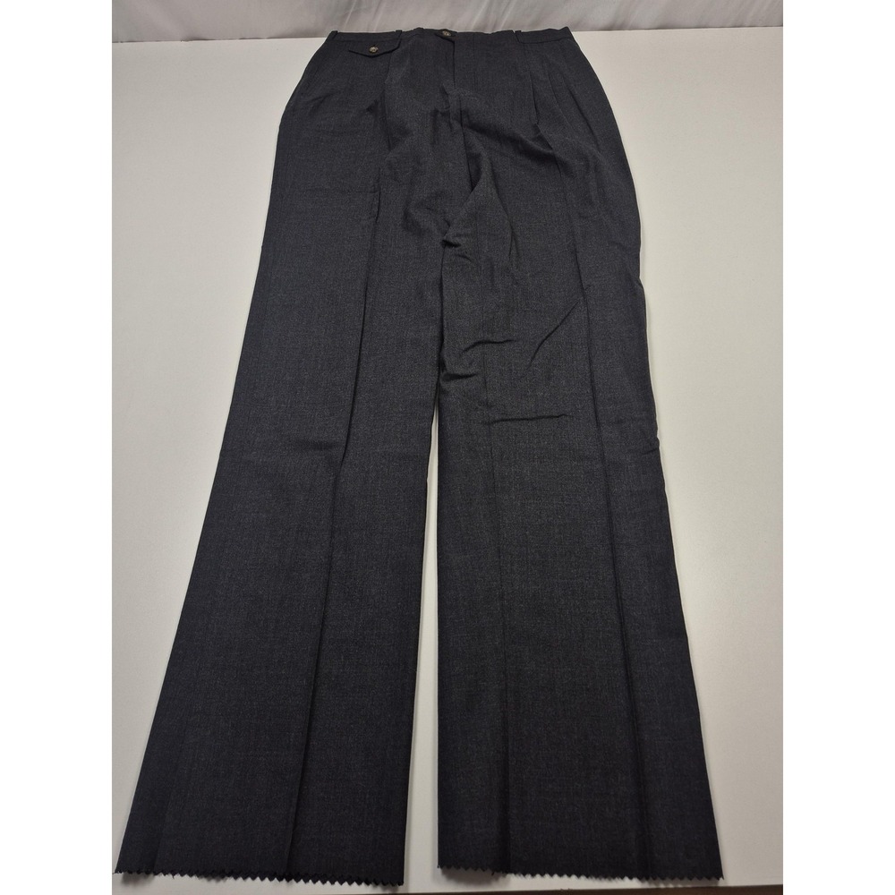 VTG Racquet Club Dress Pants Mens 34x36 Gray Wool Pleated Straight Flannel